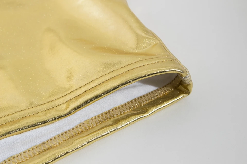 metallic gold swim trunks