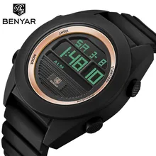 Топ люксовый бренд BENYAR мужские светодиодный цифровые наручные часы черный Будильник 30 м водонепроницаемые спортивные часы мужские часы для отдыха Relogio Masculino