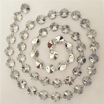 

5meters White Silver Plated Bottom Chandelier Crystal Beads Chain For Crystal Lamp Accessories Free Shipping