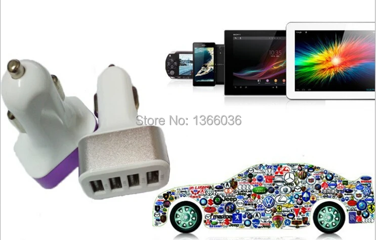 Winangelove 200 шт. Универсальный 5.1a 4 USB Автомобильное Зарядное устройство адаптер зарядки для iPhone 5 5S 6 4 4S для samsung S5 S4 S3 Примечание 2 3