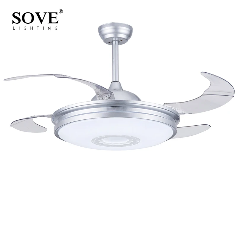 Modern LED Silvery Ceiling Fans With Lights Remote Control Living Room Restaurant Foyer Decoration Retractable Ceiling Light Fan ceiling-fan-light-remote : image Modern LED Silvery Ceiling Fans With Lights Remote Control Living Room Restaurant Foyer Decoration Retractable Ceiling Light Fan ceiling-fan-light-remote