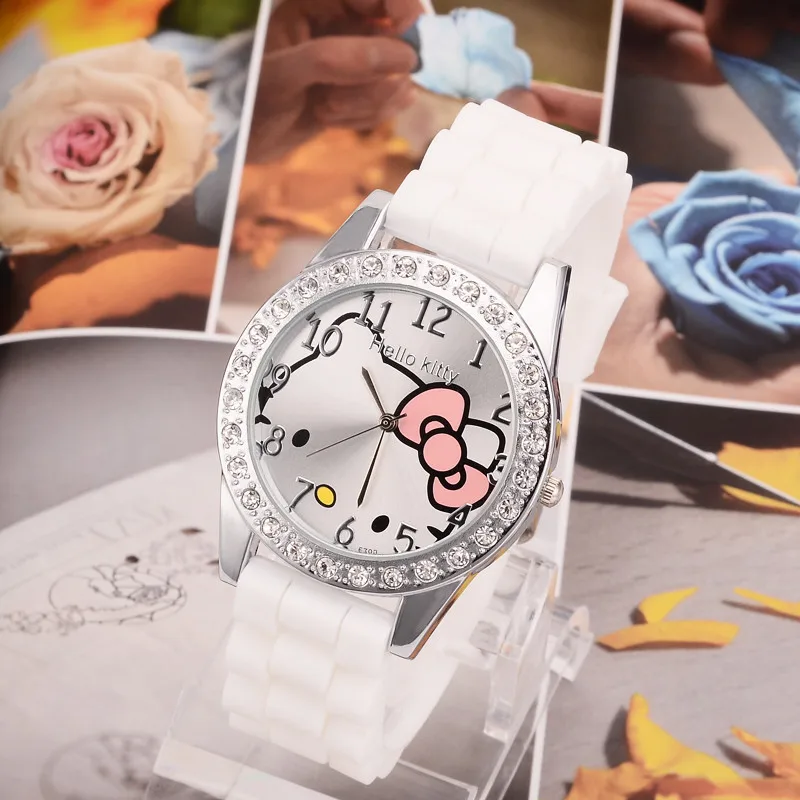 Корейская мода творческий мультфильм котенок кошка Таблица силиконовые часы тенденция милый студент часы женские