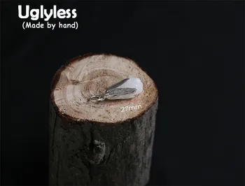 

Uglyless Real S990 Fine Silver Magnolia Flower Pendant Necklace without Chain Nature Pink Crystal Floral Jewelry Handmade Bijoux