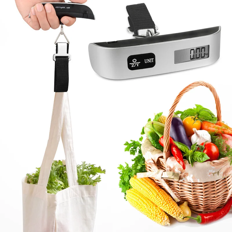 

50kg/110lb Weight Scale Luggage Scale LCD Hand-Held Digital Measuring Tool Bar Accurate Portable Luggage Home Hanging Scale