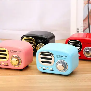 

2019 Portable Mini Retro Bluetooth Speakers HIFI Sound MP3 Music Player Support 32G TF Card AUX with HD Mic for Smartphone PC