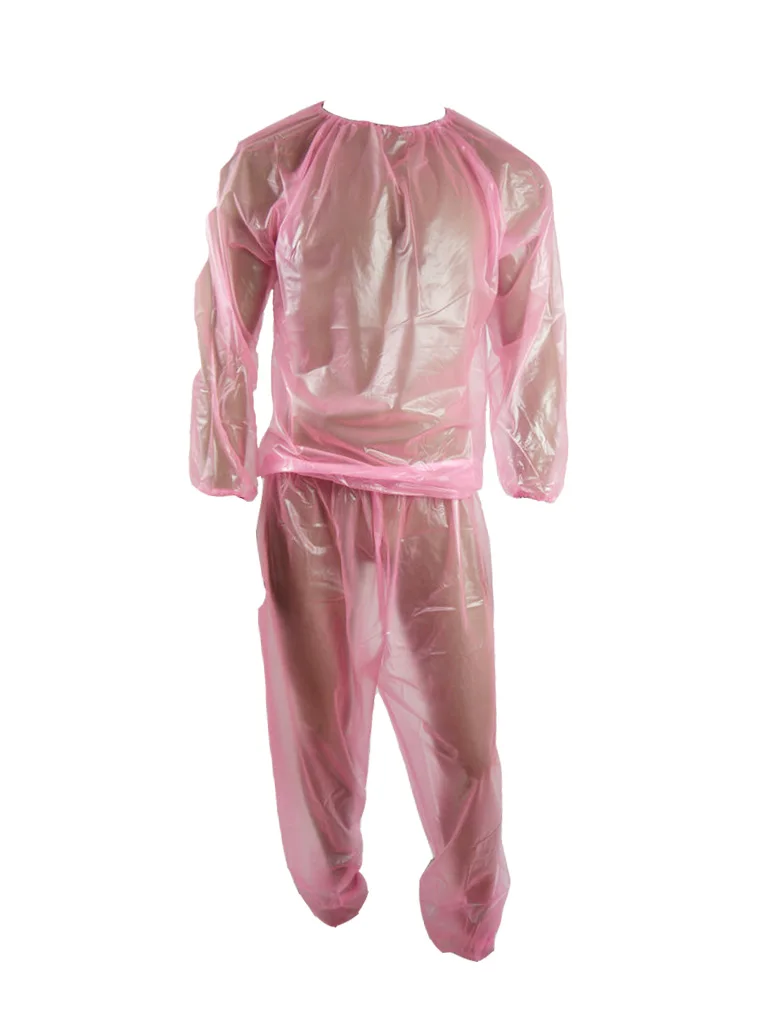 Haian ПВХ беговой костюм сауна-костюм цвет прозрачный розовый P013-5