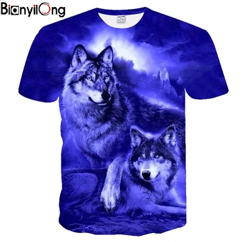 Men's Wolf Print T-Shirts