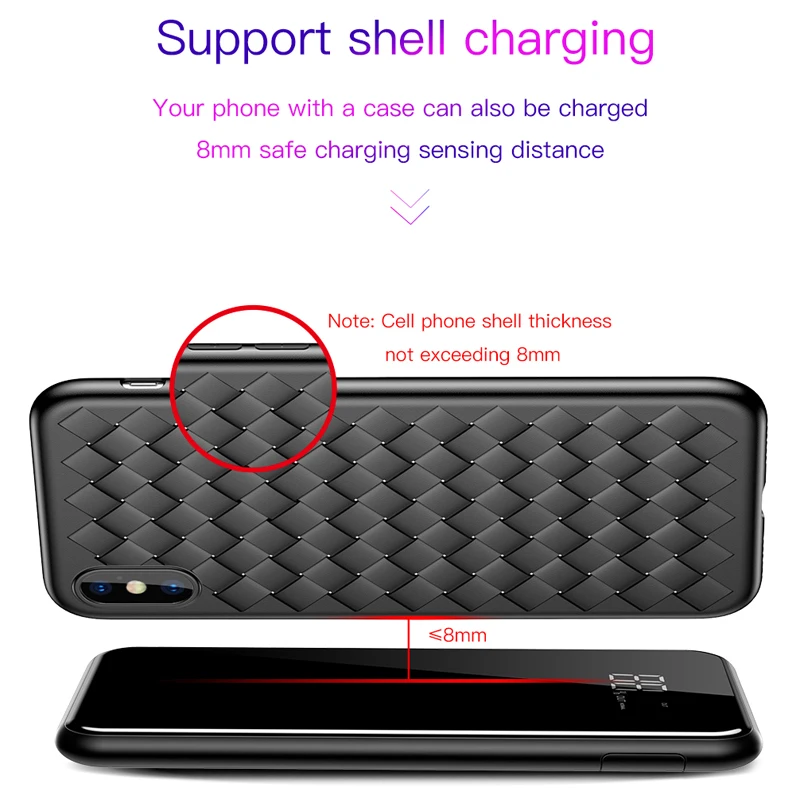 Baseus cargador inalámbrico QI portátil de 8000mAh para iPhone XS LCD cargador inalámbrico para Sam