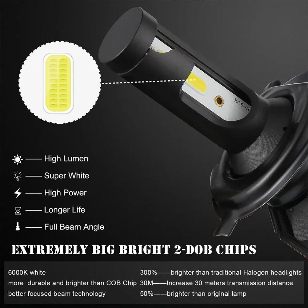 LumiParty 2 шт. мини светодиодные лампы Автомобильные фары H11 H1 H8 H9 H3 9005 / HB3 9006 HB4 100 Вт