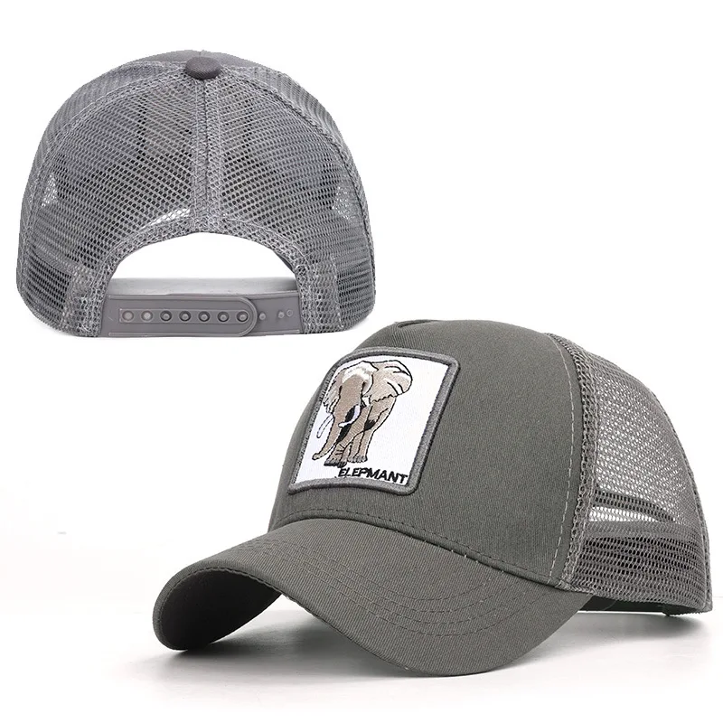 

Summer Animals Baseball Cap Men Women Trucker Hat Mesh Caps Unisex Elephant Rabbit Panther 27 Colors