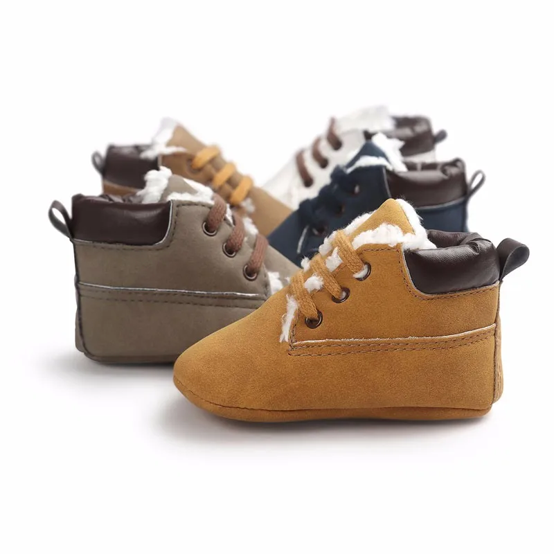 WONBO; Новинка; Повседневная зимняя Классическая теплая обувь для маленьких детей; обувь для первых шагов; Детские кроссовки на мягкой подошве; высокие ботинки