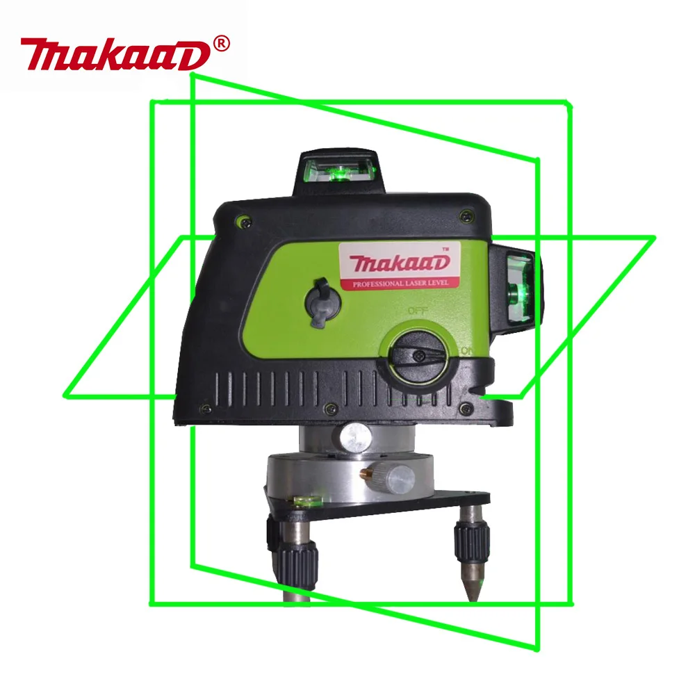 Makaad 12 Lines 3D Laser Level Self Leveling 360 Horizontal And Vertical Cross Super Powerful green Laser Beam level laser -in Laser Levels from Tools on ...