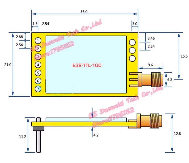 E32-TTL-100 E32-433T20DT LoRa SX1278 433 МГц беспроводной радиочастотный модуль iot трансивер UART длинный диапазон 433 мгц радиочастотный передатчик приемник