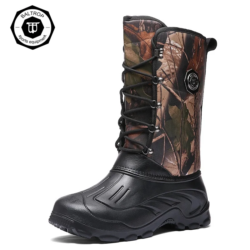 Comprar 2019 invierno zapatos para agua para hombre mantener caliente algodón nieve zapatos pesca caza ropa impermeable al aire libre Botas de lluvia peces