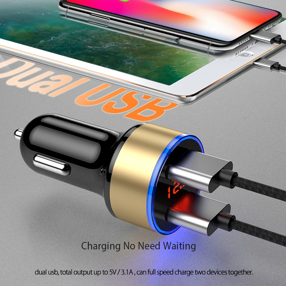 Dual-USB-Car-Charger-Digital-Led-Display-Voltage-Current-Car-Charging-Adapter-Car-USB-Auto-Charger