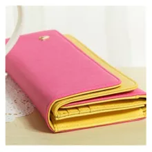 Модный женский бумажник полиуретан прочный фуксия хит цвет многофункциональная Кредитная карта билета ID карта денежный держатель Футляр для мелочей сумка