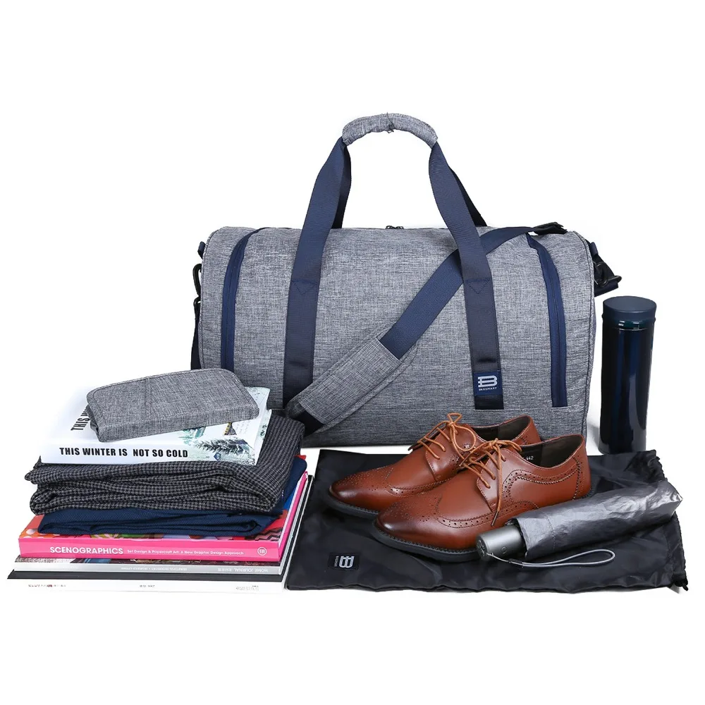 Дизайнерская сумка BAGSMART на выходные, дорожная сумка для мужчин и женщин, вместительная сумка для переноски багажа с обувью, дорожная сумка для багажа
