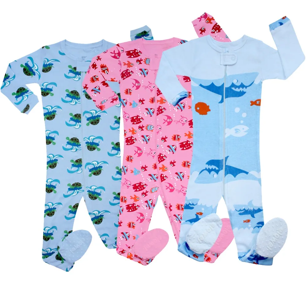 

Baby Turtle Fish Shark Cartoon Printing Foot Pajamas Infant Baby Pajamas Kids Cotton Sleepwear Footies Pyjamas Baby Nightwear