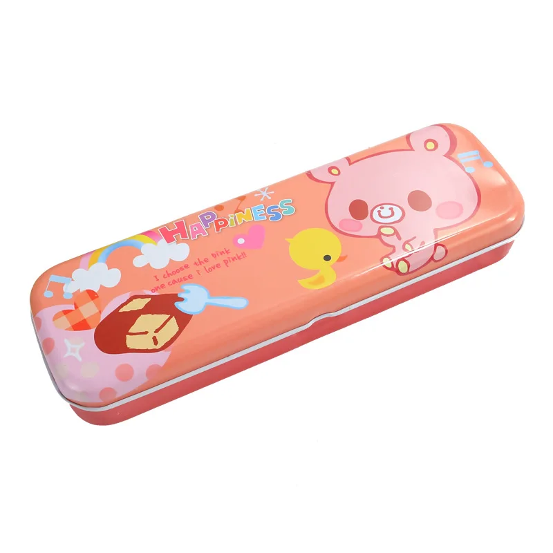 Милый Kawaii Железный пенал двухслойный Многофункциональный креативный