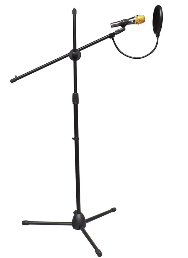 Профессиональный микрофон, поп-фильтр с двойной сеткой ветровое стекло студийное оборудование для записи с гибкий держатель Gooseneck