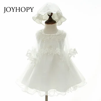 

White Newborn Baby Dress Set 3 PCS Dress+Hats+Amice Christening Gown Princess Lace Baptism Dress Toddler Baby Girl Dresses