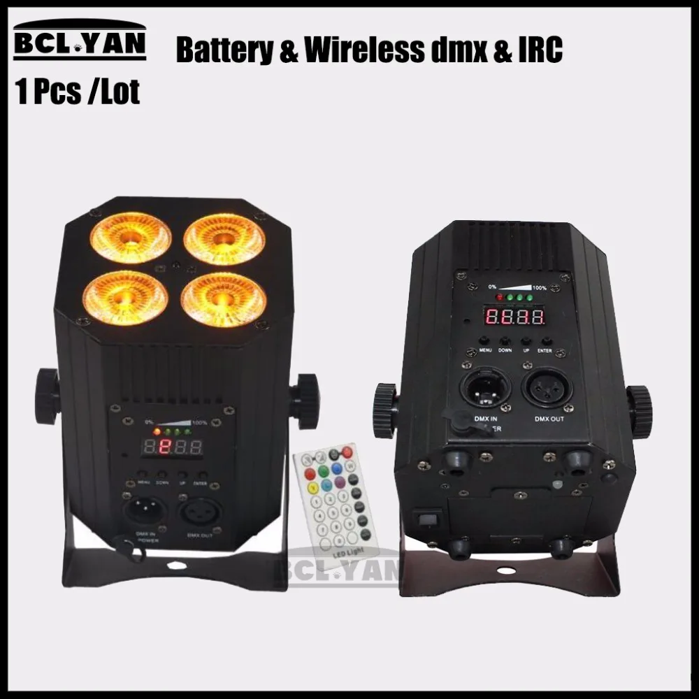 

Dj Lighting Aluminum Freedom Hex 4 18w RGBWA UV 6 IN 1 battery powered wireless dmx par led dj remote uplights with DHL shipping