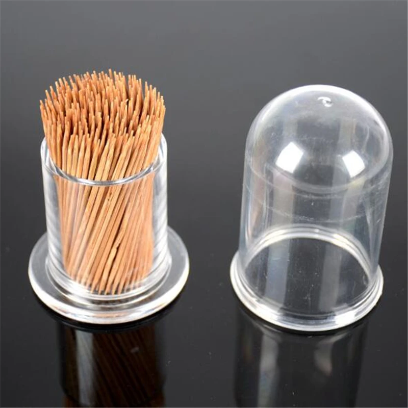 

Transparent Round Square Shape Acryl Toothpick Holders Restaurant Home Table Decoration Cotton Swab Box 1 Piece