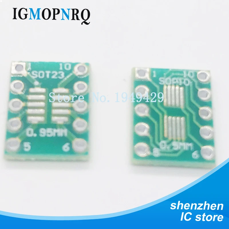 

10PCS SOT23 MSOP10 UMAX to DIP10 Transfer Board DIP Pin Board Pitch Adapter NEW