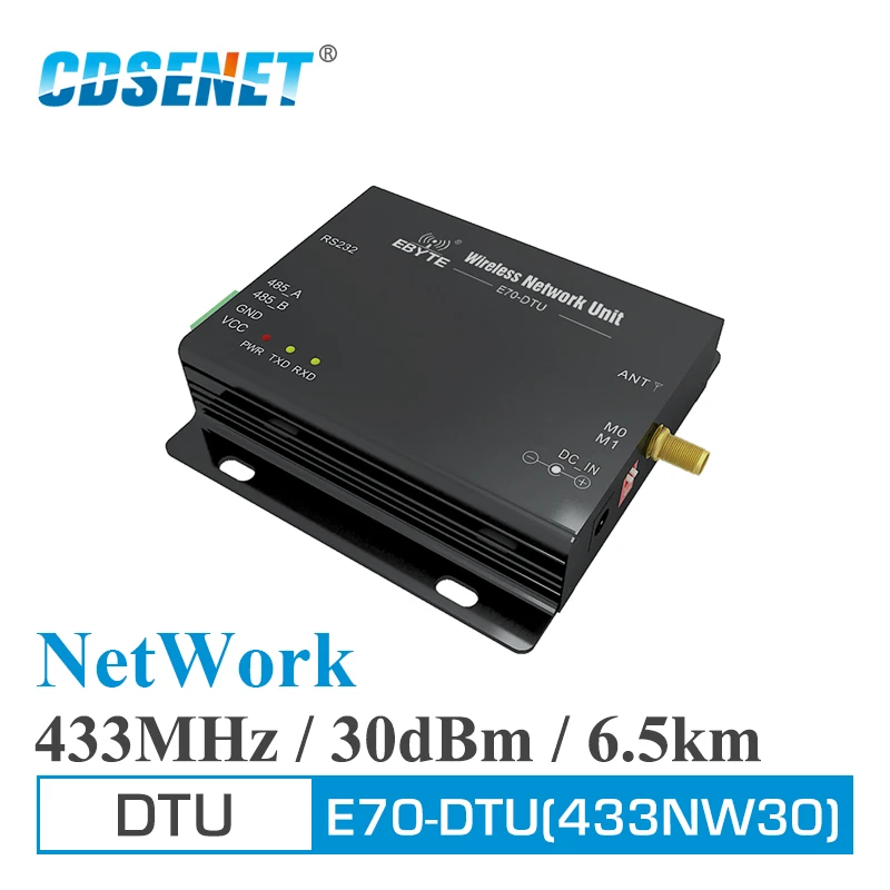 

RS232 RS485 Star Network 433MHz 30dBm 1W Long Range Wireless Transceiver E70-DTU-433NW30 IoT PLC Data Transmitter RF Module