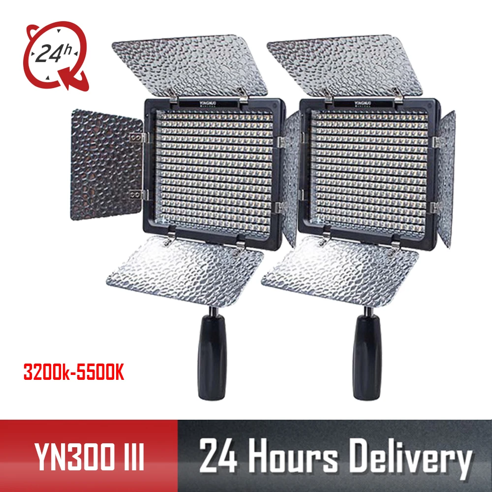 

2pcs Yongnuo YN300 III YN-300 III 3200k-5500K CRI95+ Pro LED Video Lights Support AC Adapter & Remote Control APP Control NEW