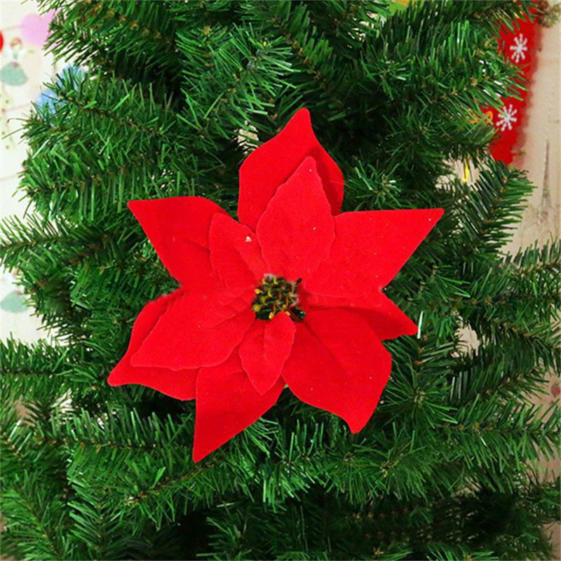 10PCS Artificial Flowers Christmas Decorations for Home Christmas Tree
