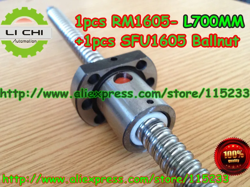 

Best Price 1pcs Ball screw SFU1605 - L700mm+ 1pcs RM1605 Ballscrew Ballnut for CNC and BK/BF12 standard processing