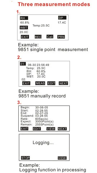 Измерение температуры внешней записи. Гигрометр влажности Datalogger с принтером AZ-9851