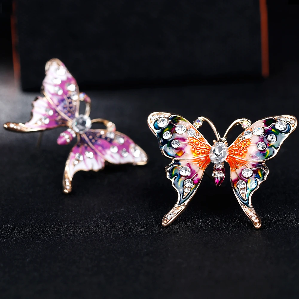 Rinhoo красивая розовая бабочка, маленькое насекомое, брошь на булавке, броши в виде животных для женщин, аксессуары для ювелирных изделий на заказ