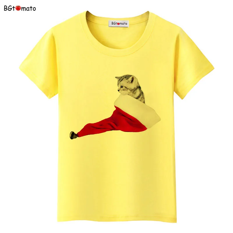 

Christmas cat T-shirt New Style kawaii 3d t-shirts For Women Hot Sale clothes brand top tees