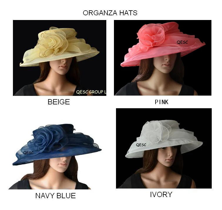 

Wholesale New Arrival WIDE BRIM Organza Hats Church wedding women's hat for Kentuck derby,wedding,party,races,FREE SHIPPING.