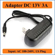 13v 3a eua plug ac dc adaptador 100-240v conversor para dc 13v 3000ma adaptador carregador fonte de alimentação blacks 5.5mm x 2.1-2.5mm jack