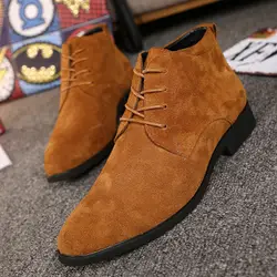 Обувь в деловом стиле мужские британские заостренные туфли дерби в середине пояса Молодежная повседневная обувь в Корейском стиле туфли