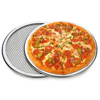 

20" Non-Stick Aluminum Pizza Mesh Screen Pasta Baking Tray Net Pizza Holder Bakeware for Household Pizza Shop