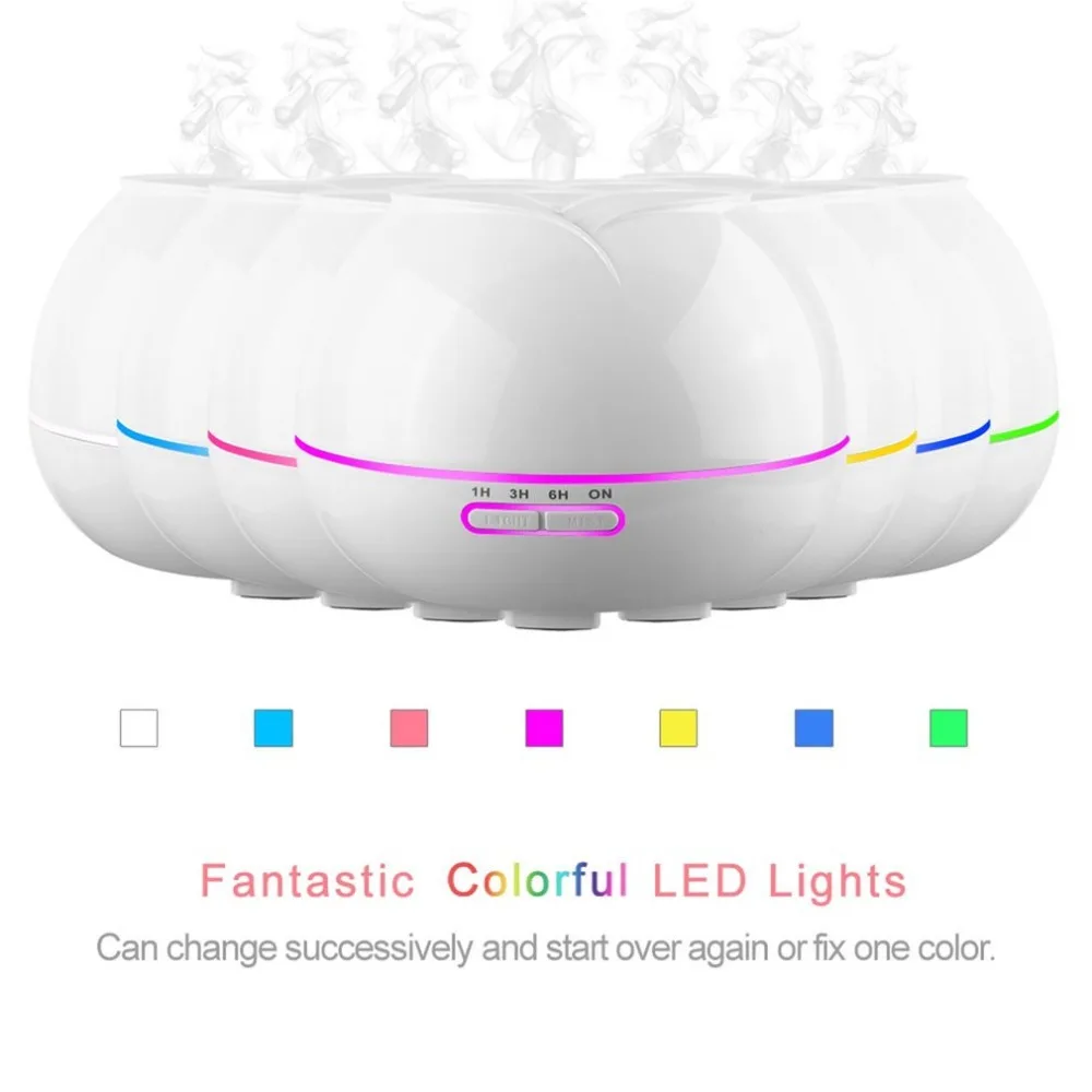 

250 ml Aromatherapy Essential Oil Diffuser with 7 LED Color Changing Lamps Waterless Auto Shut-off,4 Timer Humidifier for Home