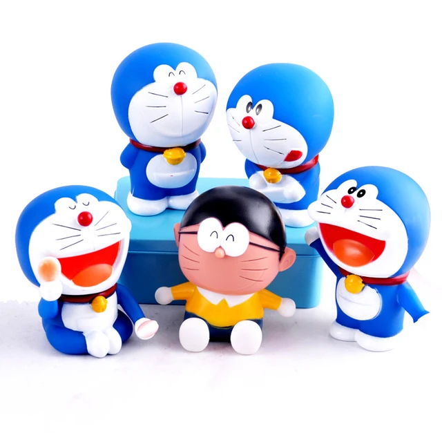kawaii anime cartoon cute doraemon and nobi nobita pvc action figure