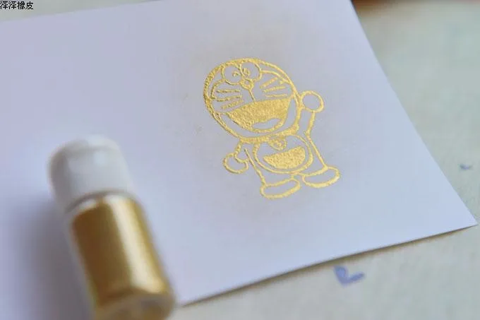 DIY Embossing Powder Metallic Paint Shiny Gold Silver 10ml 5