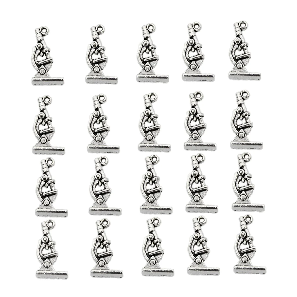 

20 Pieces Bulk Tiny Microscope Shape Cute Laboratory Microscope Charm Pendant Finding Jewelry 2.1x1.1cm