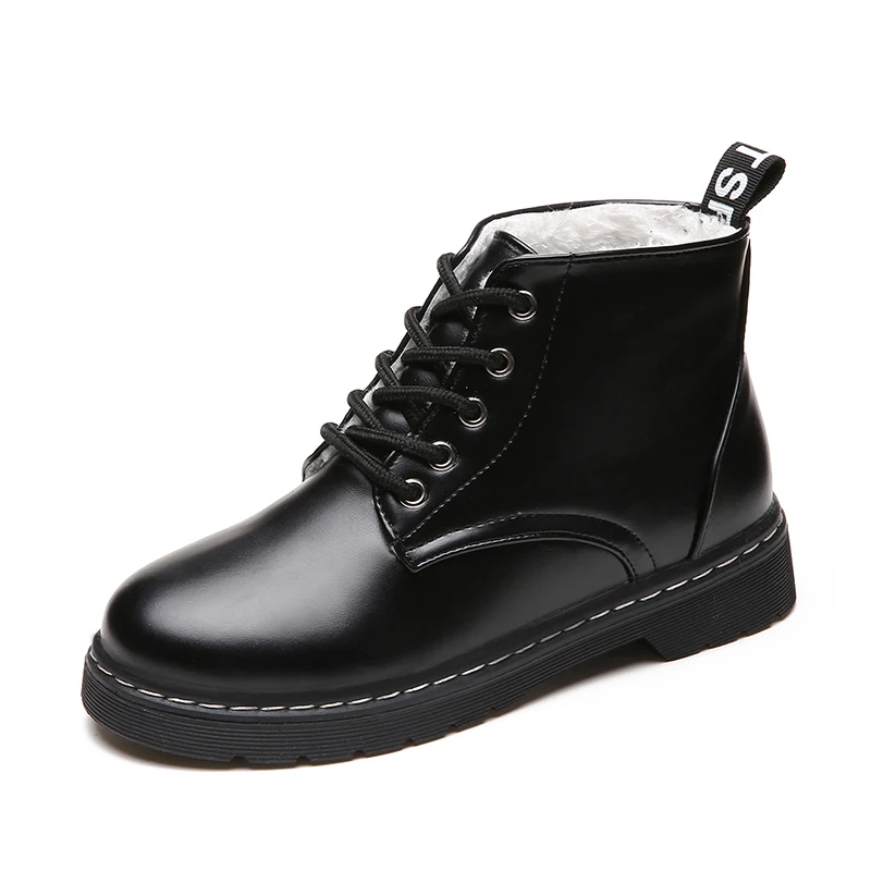 

MoBeiNi 2018 New winter women's cotton boots Martin boots short boots round head with thick heel and velvet platform shoes