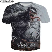 Модная крутая футболка для мужчин/женщин фильм Marvel venom футболки с 3D-принтом короткий рукав Харадзюку стиль футболка уличная топы