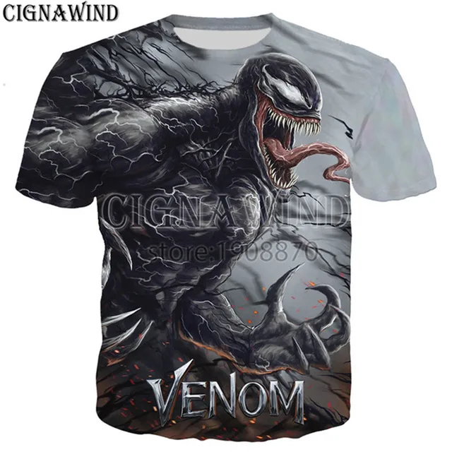 Fashion cool t shirt men/women marvel movie venom 3D printed t-shirts Short sleeve Harajuku style tshirt streetwear tops