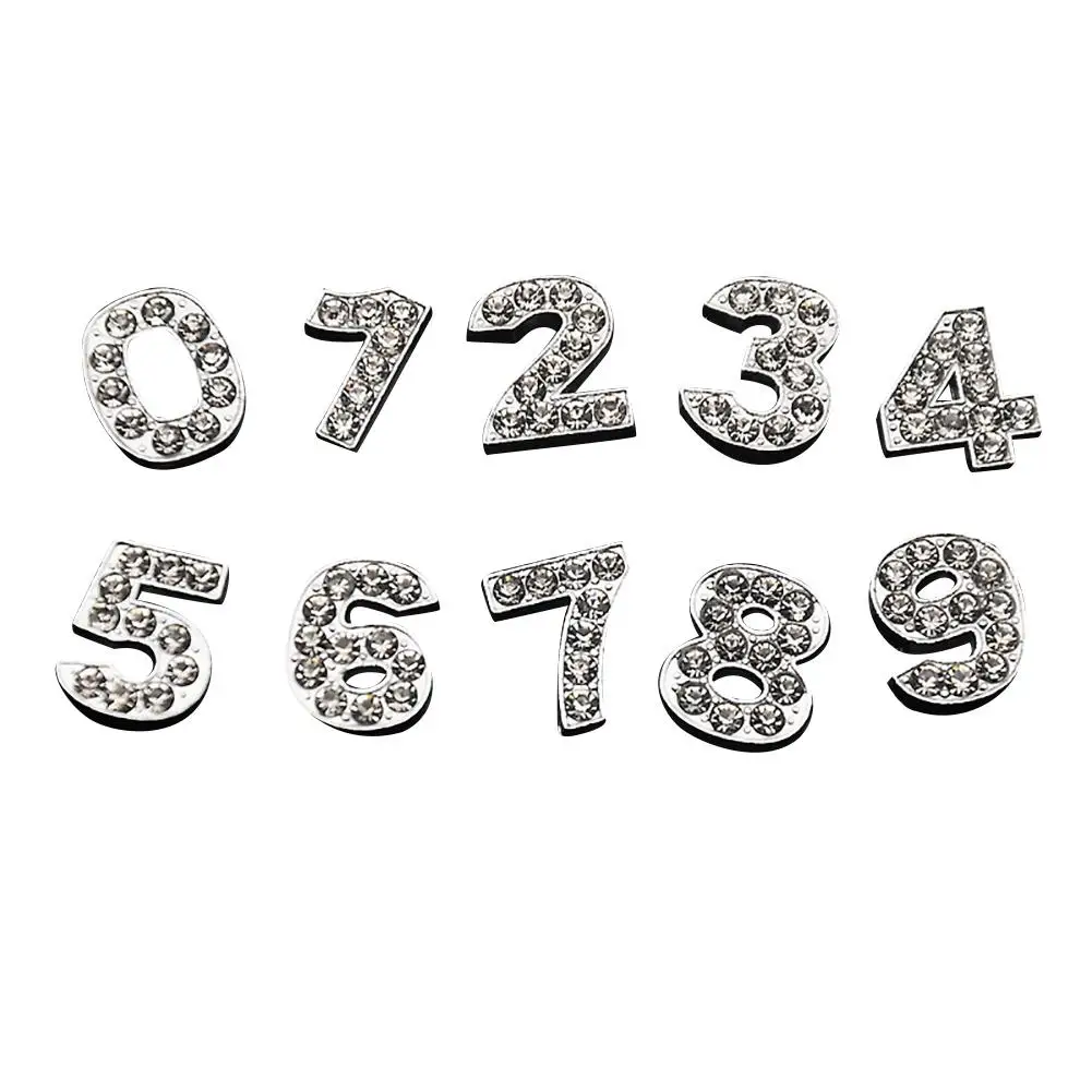 

30Pcs 0-9 Mixed Slide Number Charm Beads 10mm for DIY Bracelet