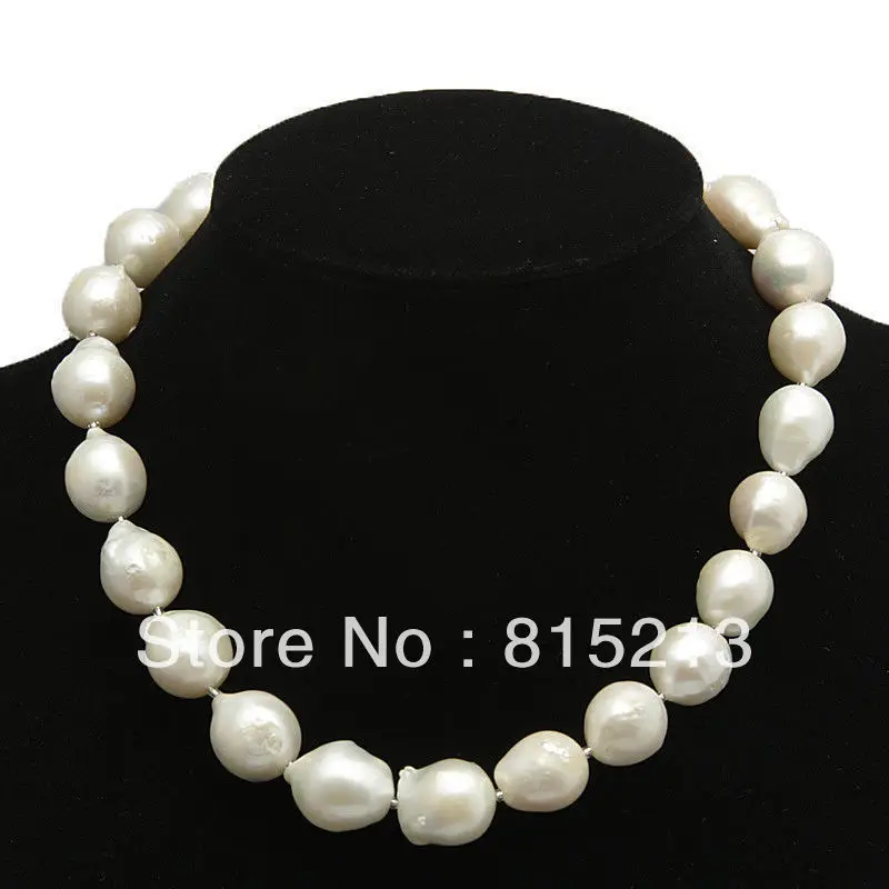 

Hot sell Noble- hot sell new - HOT615 beautiful White Fresh Water Pearl 21mm Baroque pearl necklace