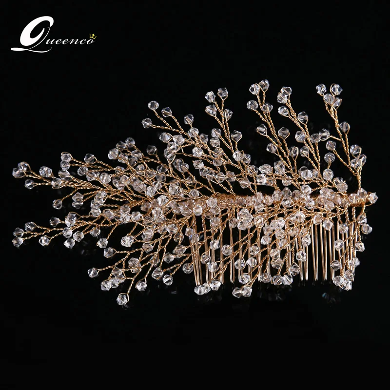 

Full Crystal Bridal Hair Comb Tiaras Wedding Hair Jewelry Bridal Hair Accessories Handmade Women Headpiece Hairbands Head Wear