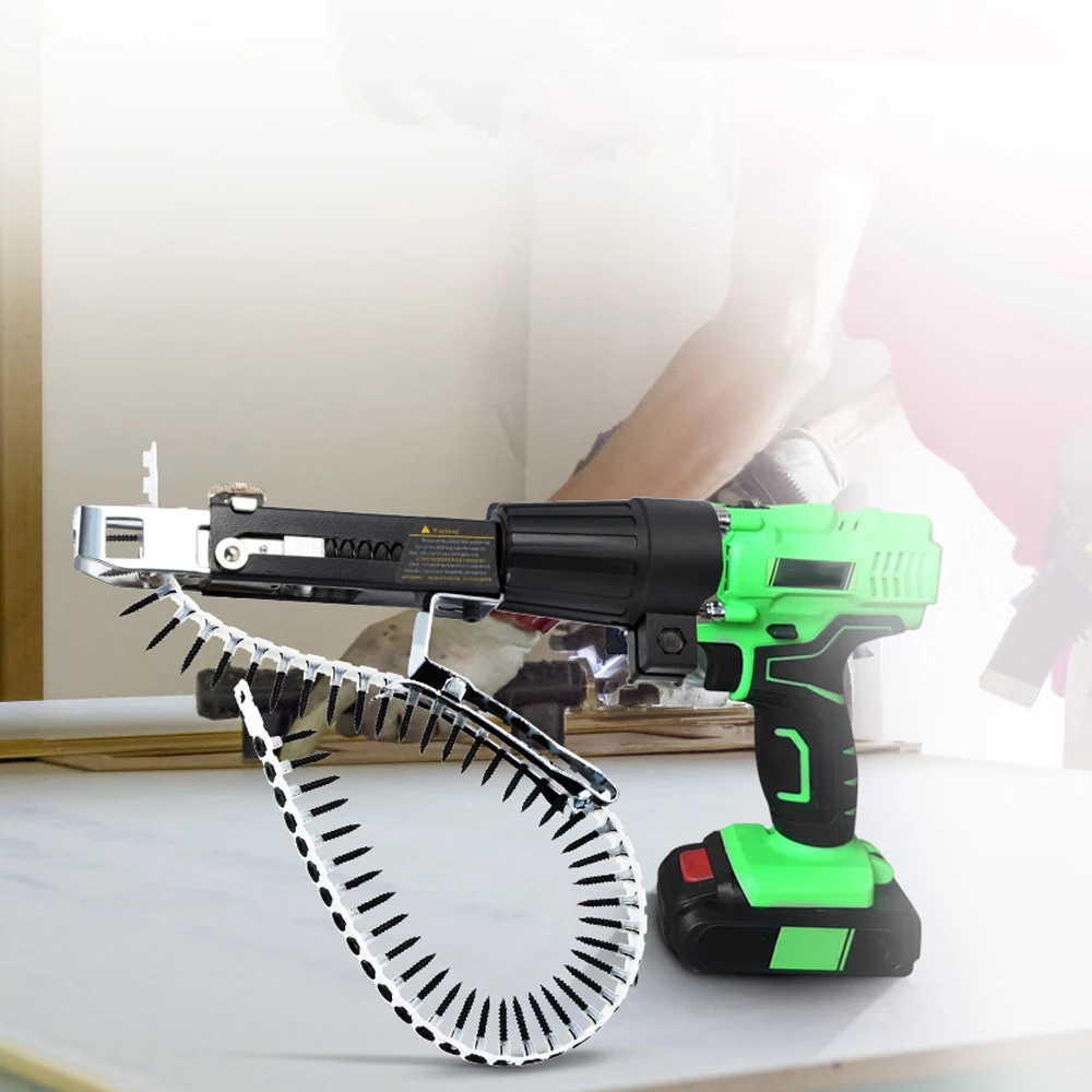 

New Automatic Chain Nail Gun Adapter Screw Gun for Electric Drill Woodworking Tool Cordless Power Drill Attachment With 50 Screw